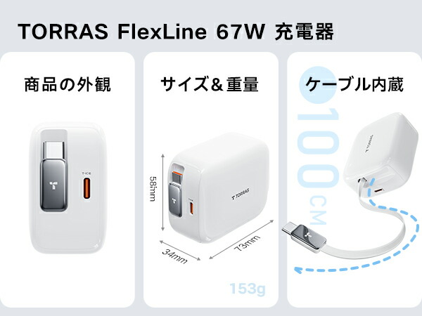 TORRAS 急速 充電器 Type-c 67W