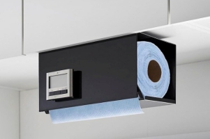 山崎実業 片手でカット戸棚下キッチンペーパーホルダー タワー カバー付き L