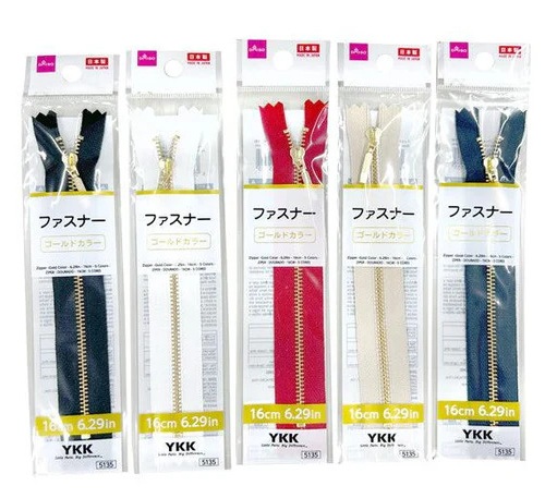 ファスナー（ゴールドカラー、5色）