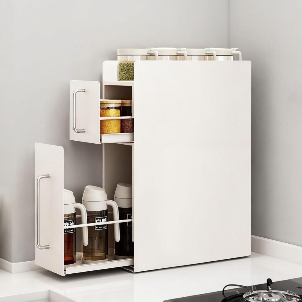 隠せる調味料ラック 2段
