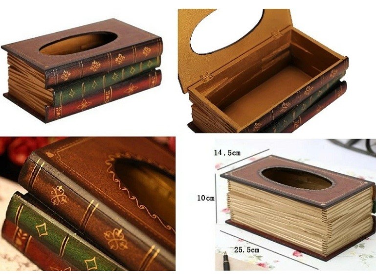 アンティーク ティッシュボックス 木製 レトロ おしゃれ ティッシュケースの画像