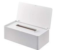 蓋付きティッシュケース タワー ホワイト レギュラーサイズ の画像