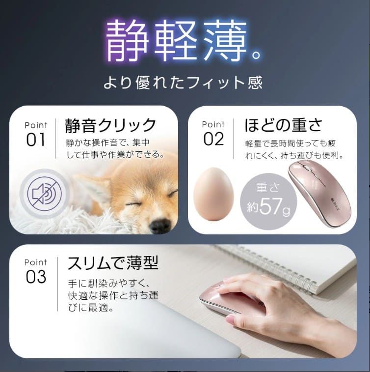 BLENCKのワイヤレスマウス画像