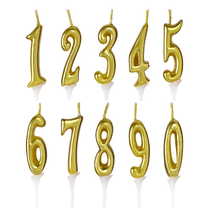 木と石と雑貨のお店ラピスのゴールドナンバーキャンドルの画像