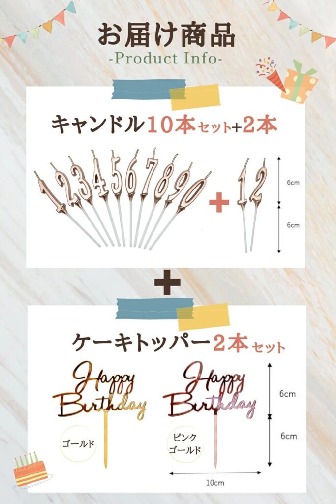 レイピスジャパンのバースデーナンバーキャンドルの画像