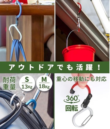 【CedarPhil】 カラビナ型 フック バックハンガーの画像
