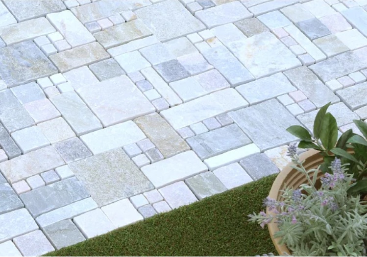 防草 タイル 天然石 敷くだけ DIY 敷石 石畳の画像