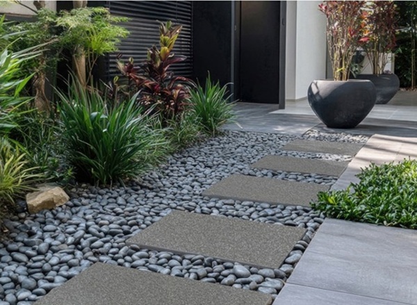 タイル 平板 敷石 黒 グレー ブラックプレートの画像