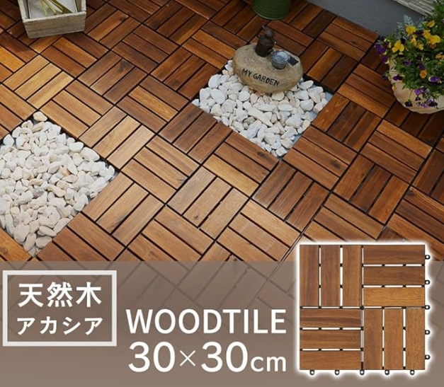 ウッドパネル 天然木 アカシア ジョイントの画像