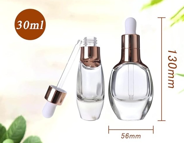 スポイトボトル 詰替容器 ガラス製 透明 クリア の画像