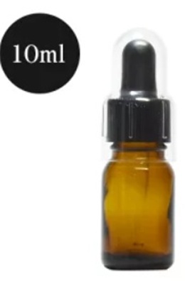 ガラス スポイトキャップ(黒) 茶色遮光ビン 10ml オーバーキャップ付 の画像