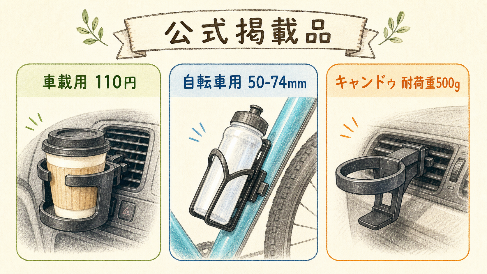 ダイソーとキャンドゥの公式掲載品の結論を示す手書き図解